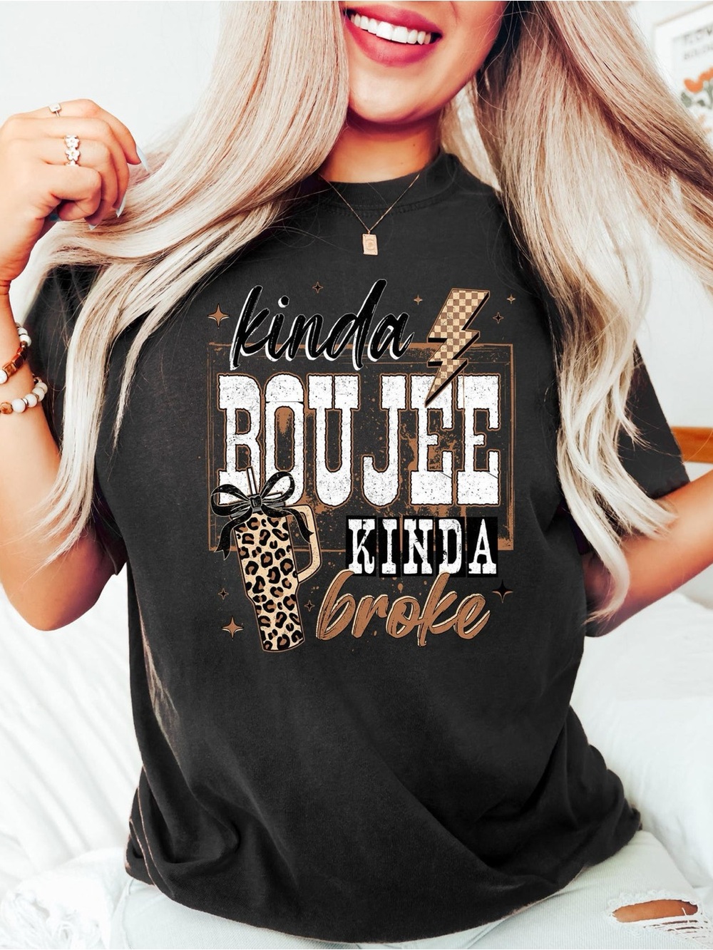 Kinda Boujee Kinda Broke Graphic Tee